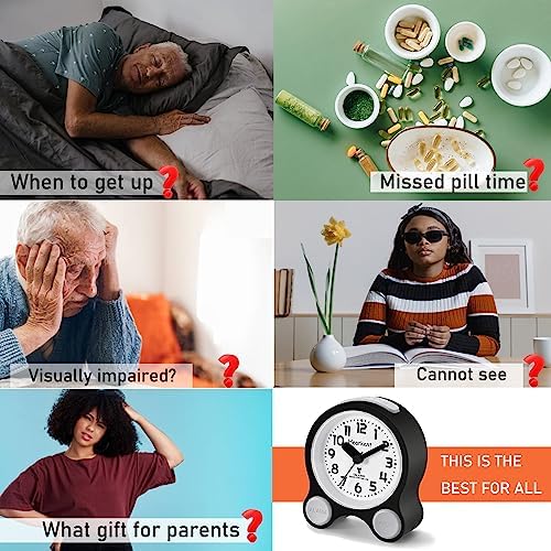 Atomic Talking Clock with Voice Snooze and LED Light for Seniors