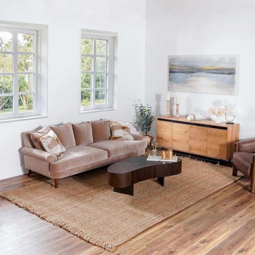Moncton Bohemian Jute Runner Rug - 26 x 16 Farmhouse Style Hallway Carpet