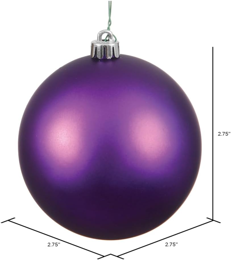 Vickerman 275 Inch Christmas Ornament Ball Plum Matte Finish 12 Pack