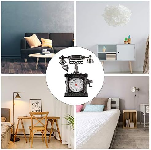 Wakauto Retro Telephone Clock Battery Powered Silence Alarm