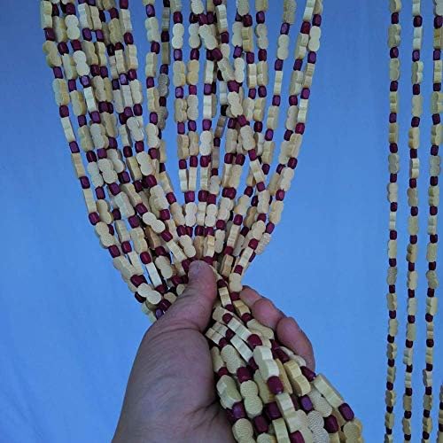 OKUOKA 39 Strands Wood Bead Curtain for Doorway