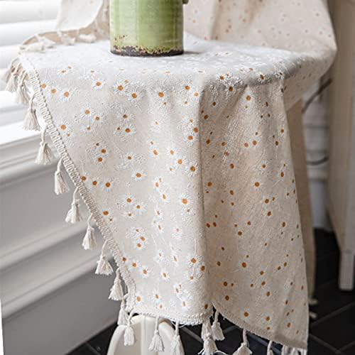 Daisy Boho Curtains for Girls Room Farmhouse Linen Blend Window Drapes