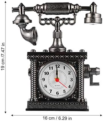 Wakauto Retro Telephone Clock Battery Powered Silence Alarm