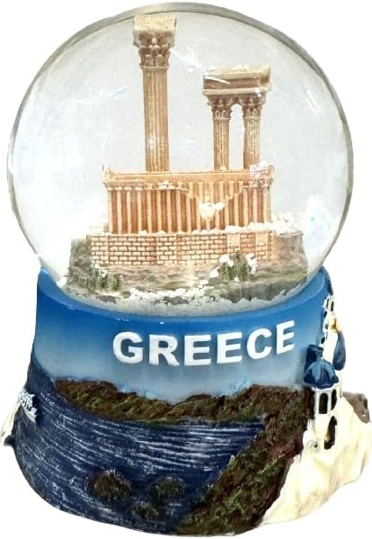 Greece Snow Globe 65mm Acropolis and Greek Islands