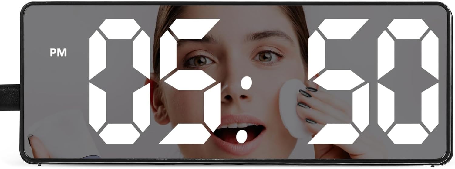 Digital LED Alarm Clock with Mirror and Multi-alarm Function