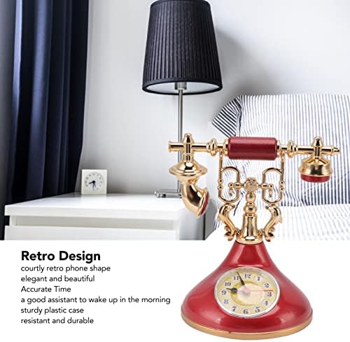 Retro Telephone Clock with Alarm and Large Numerals