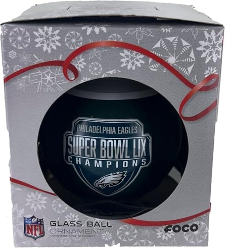 Philadelphia Eagles Super Bowl LIX Glass Ball Ornament