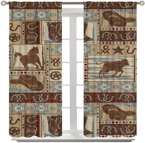 Rustic Bear Curtains 2 Panel Set 42x45 Inch
