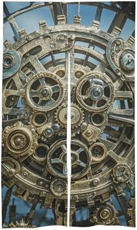 Cool Steampunk Gears Door Cover Curtain 57x17 Inches