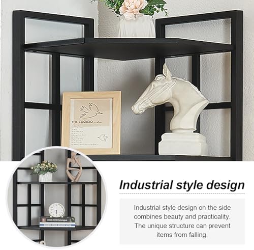 HOMISSUE 6 Tier Corner Bookshelf Black 769 Inch Tall