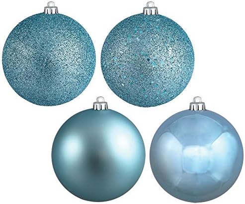 Vickerman 4 Inch Baby Blue 4 Finish Ornaments 12 Pack