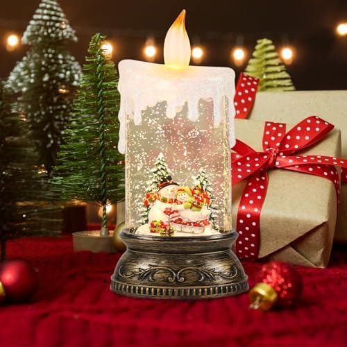 Wondise Rechargeable Snow Globe Lamp with Music and 6H Timer