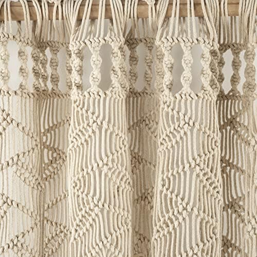 Lush Decor Boho Macrame Leaf Cotton Curtain 84 x 50