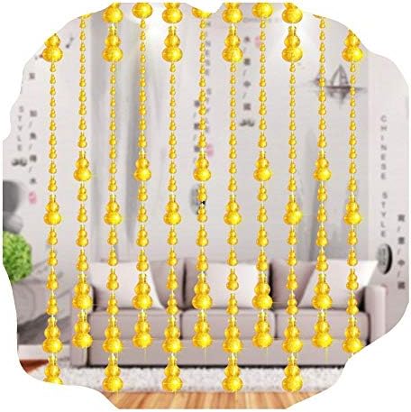 Gold Beaded Curtain Acrylic Door Drapes Panel 80x210cm