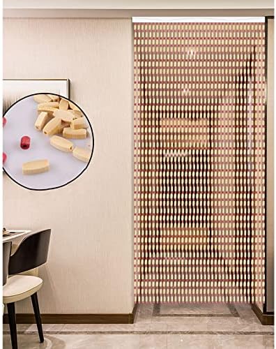 Wood Beaded Curtain for Doorway Bamboo Decor Divider
