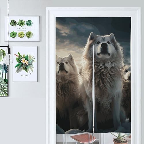 Wolf Tribe Door Cover Curtain 57x17 Inches