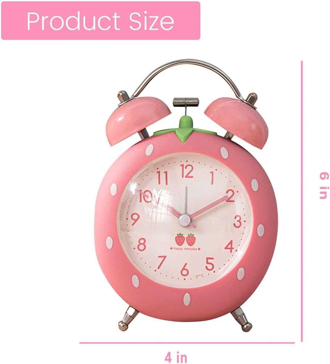 4 Inch Strawberry Alarm Clock for Heavy Sleepers and Kids