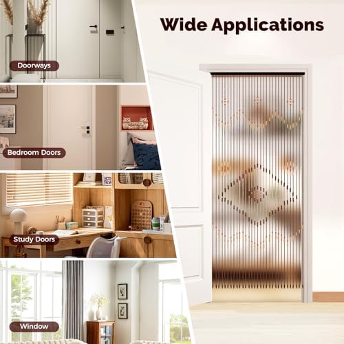 Handmade Bamboo Beaded Curtain - 31 Strands Chocolate Brown