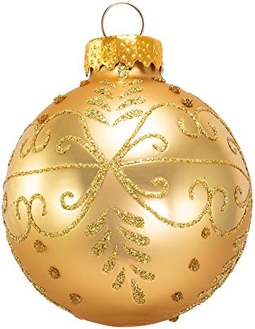 Kurt S Adler 60mm Gold Glass Ball Set of 12