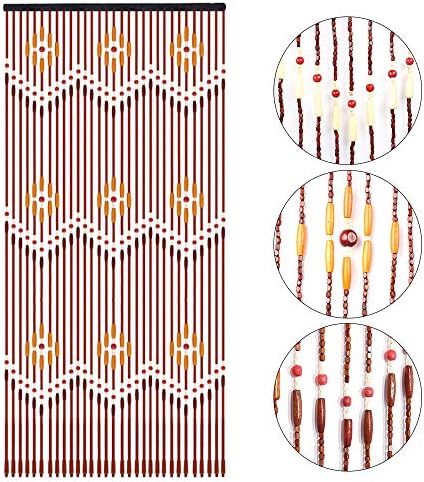 Wooden Beaded Curtain with 31 Lines Doorway Decor