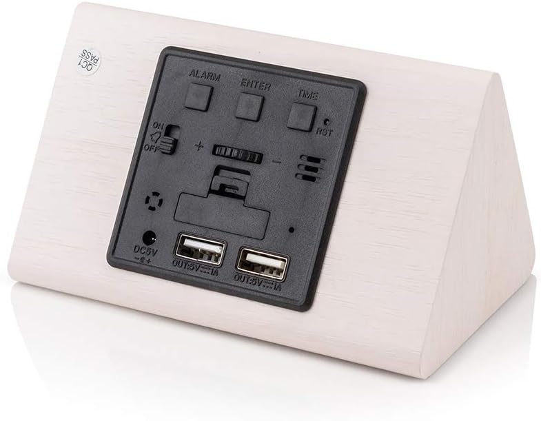 OCT17 Wooden LED Alarm Digital Desk Clock with Brightness Control