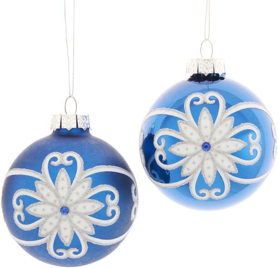 Kurt S Adler Glass Ball Ornament Set 6 Piece