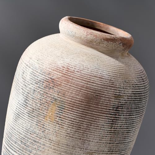 Large Ceramic Rustic Vase 11 Inch Gray