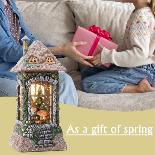 Spring Gnomes Snow Globe Decor with Timer