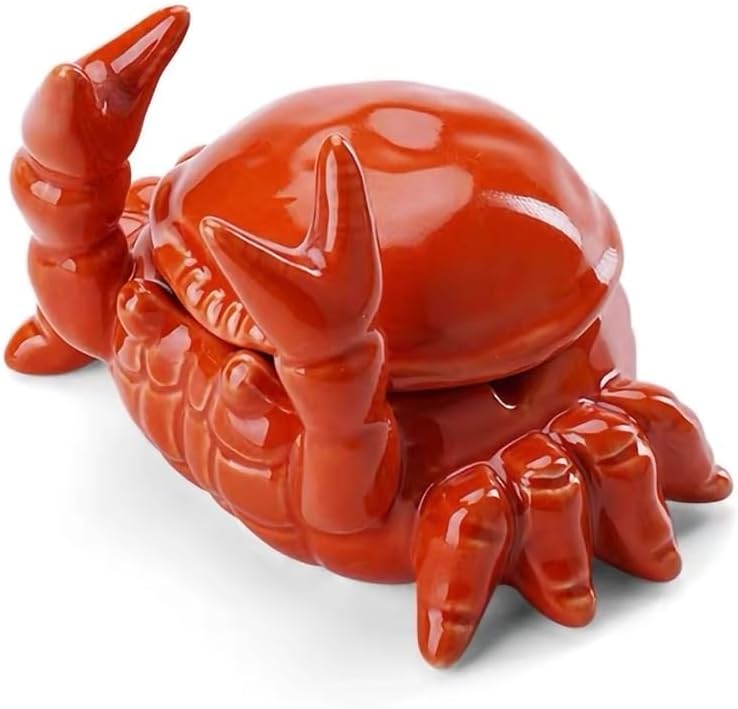 Wait Fly Crab Ceramic Ashtray with Lid