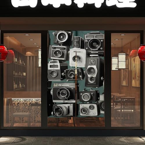 Retro Cool Camera Door Cover Curtain 57x17 Inches