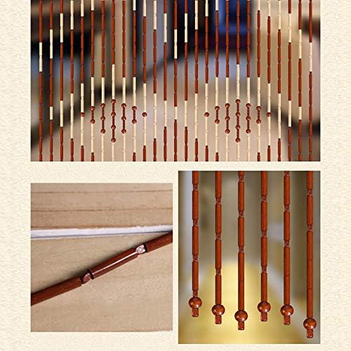 Wooden Bead Door Curtain with Jagged Pattern 27 Lines