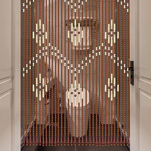 Beaded Doorway Curtain - Wooden Bamboo Room Divider