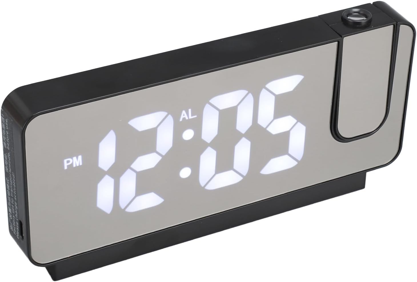 USB Rechargeable Projection Alarm Clock with LED Mirror and Snooze Function