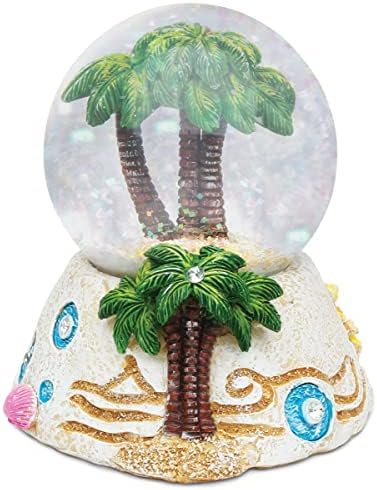 COTA Global Palm Tree Snow Globe - Sparkly Glitter Decor