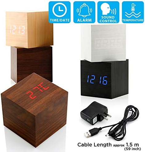 Digital Alarm Clock with USB Charging and Bright LED Display