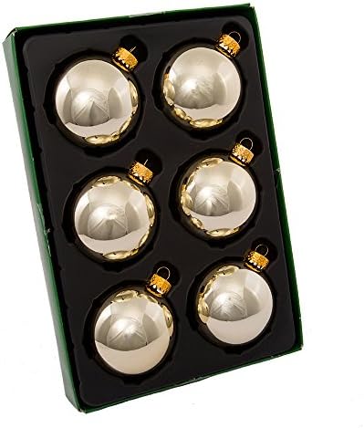 Kurt Adler 65mm Shiny Gold Glass Ball Ornaments 6-Pack