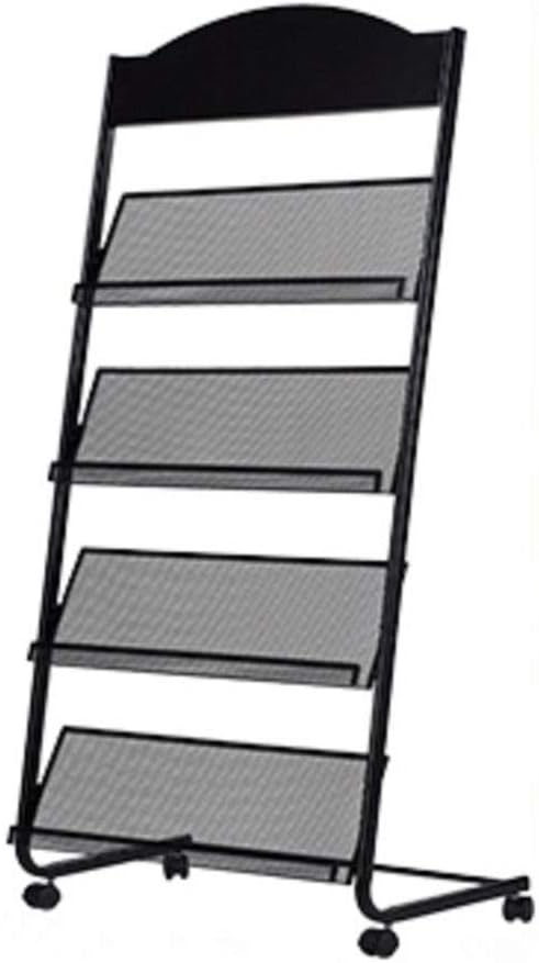 GENMO Iron Simple Floor-Standing Magazine Display Rack - Black 1