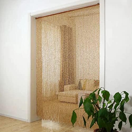 Wood Beaded Curtain for Doorway and Room Divider
