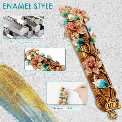 Hand-Painted Elegance Mezuzah 945 Inches Metal Design for Home and Parties