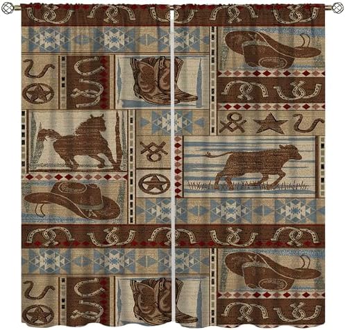 Rustic Bear Curtains 2 Panel Set 42x45 Inch