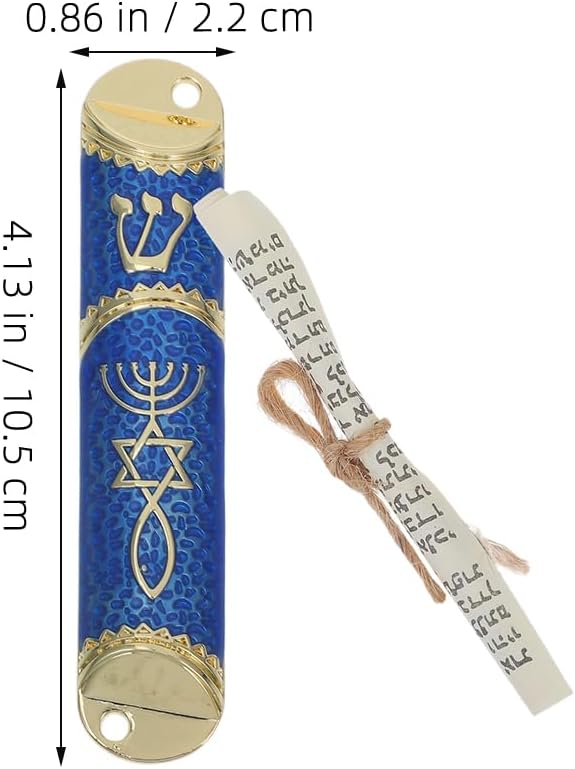 3 Sets Elegant Metal Mezuzah Case with Scroll