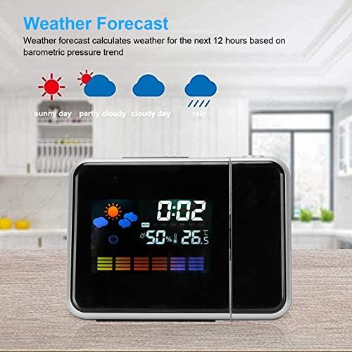 Topyond Projection Clock with Rotatable Projector Thermometer and Humidity Monitor
