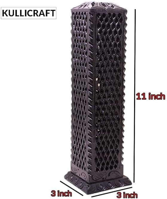 KC KULLICRAFT Handmade Black Soapstone Incense Stick Burner