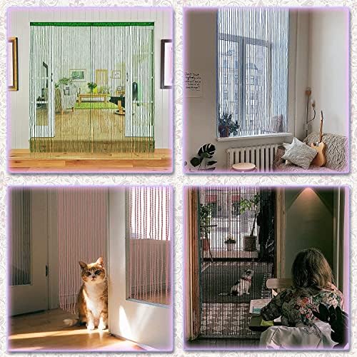 Red Spaghetti String Curtain Panel 100x220cm Doorway Privacy Decor