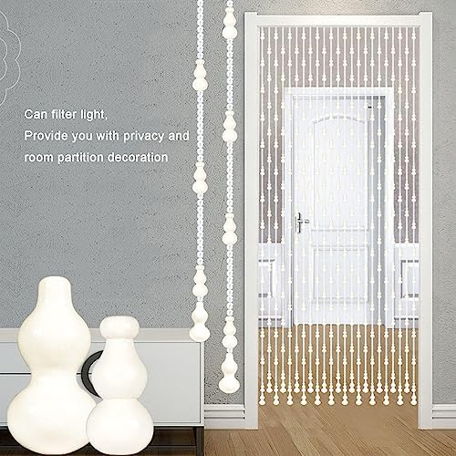 Wood Beaded Curtain with Gourd Shape Beads 32 Strands 105x205cm