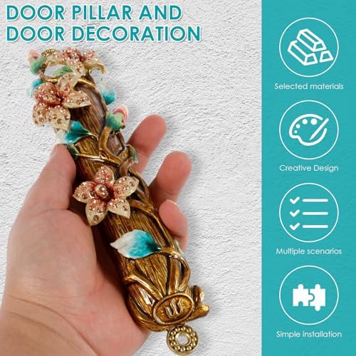 Hand-Painted Elegance Mezuzah 945 Inches Metal Design for Home and Parties