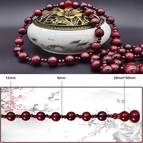 KDDEON Retro Style Wood Bead Curtain 25 Strands