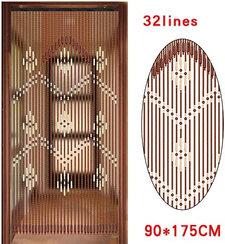 Beaded Doorway Curtain - Wooden Bamboo Room Divider
