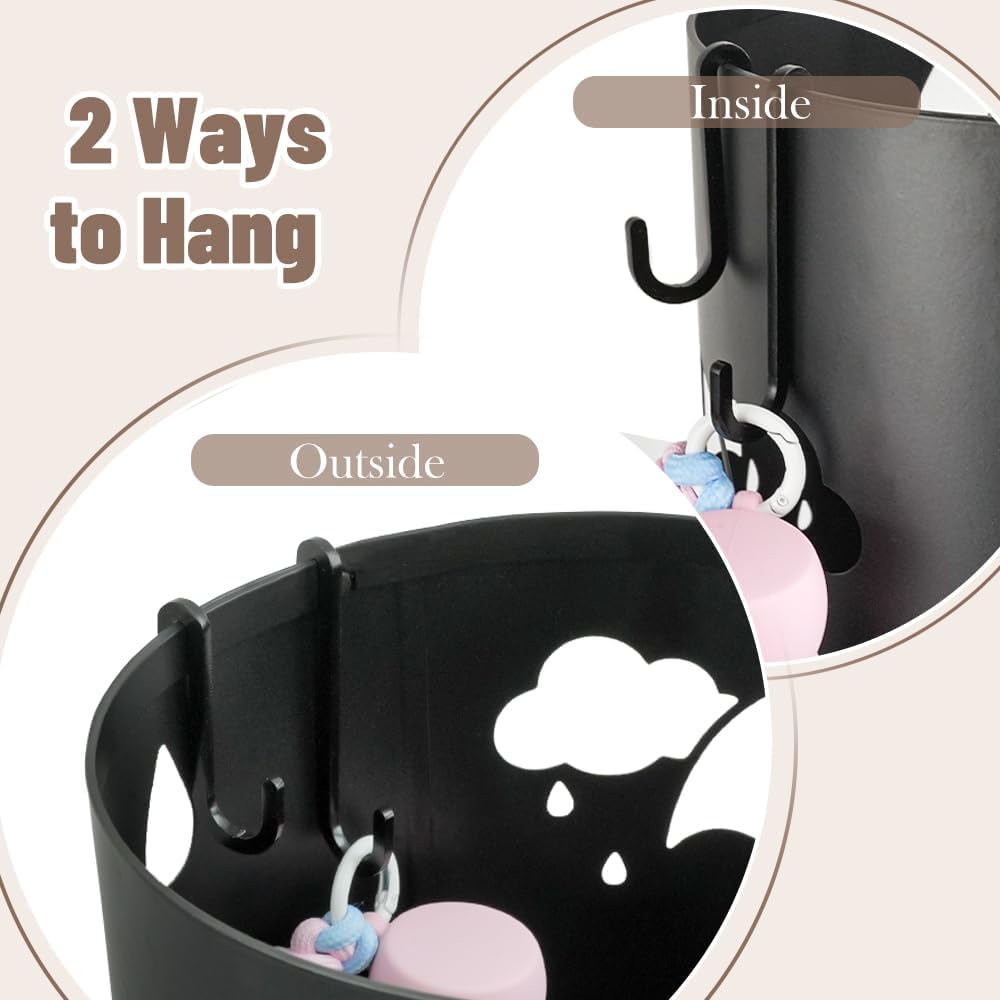 Dibaliyi Metal Umbrella Stand with 2 Hooks for Entryway