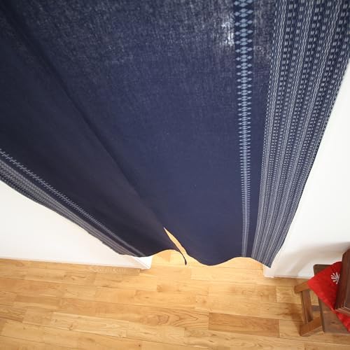 Dark Navy Doorway Curtain with Dobby Weaving